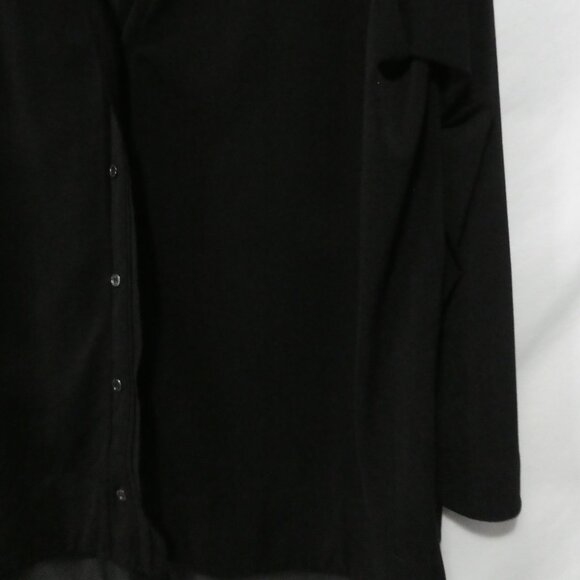 RACHEL - RACHEL ROY | size 2X | Elegant Black Sheer Button-Down Blouse - Picture 8 of 14